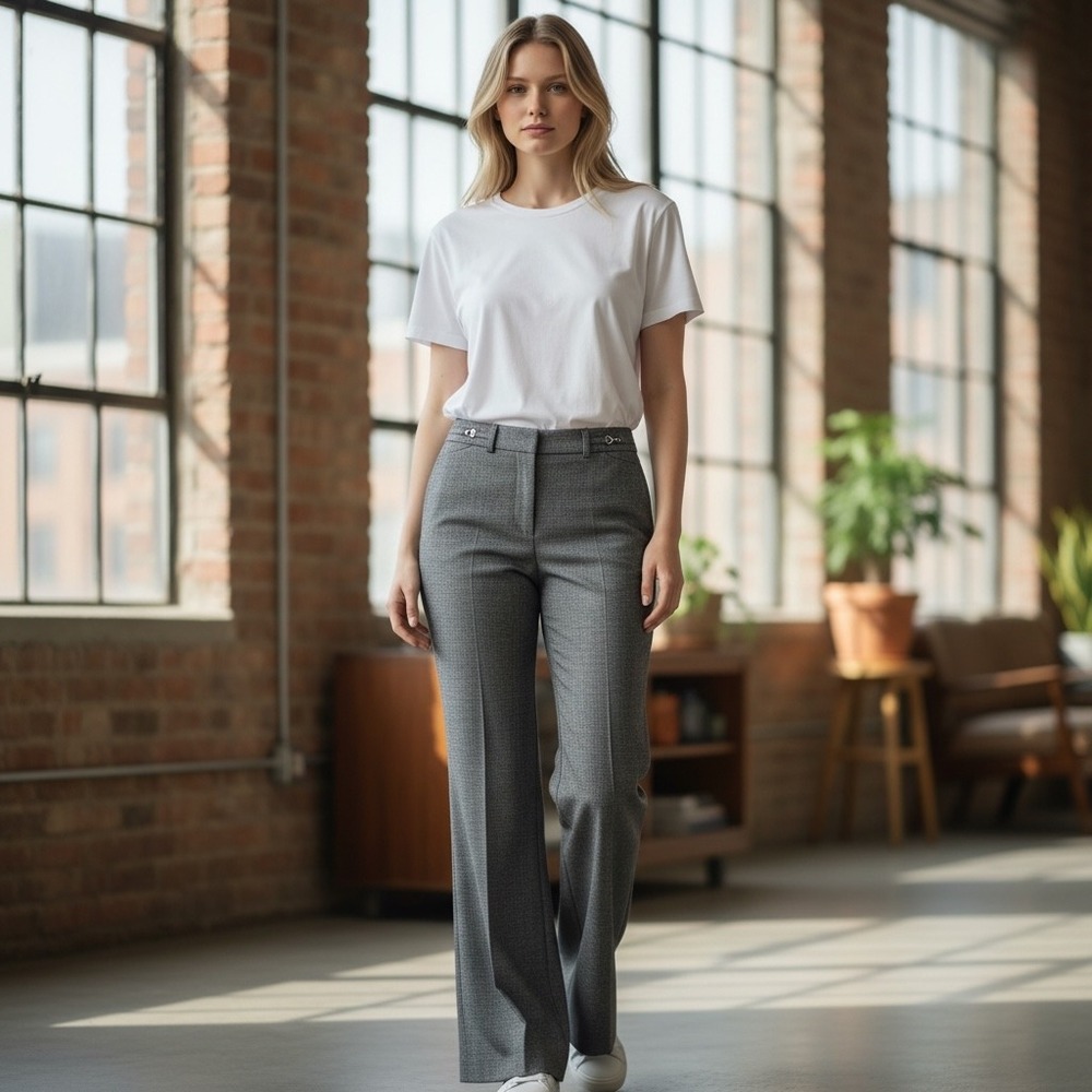 White House Black Market Gray Bootcut‎ Dress Pants Women's Size 4R